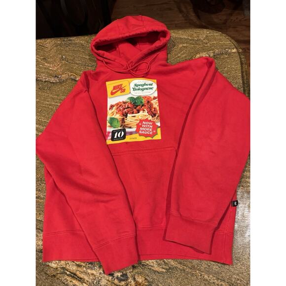Nike SB Hoodie Food Pack Spaghetti Bolognese Red Men’s Medium Sweatshirt Rare - Picture 2 of 5